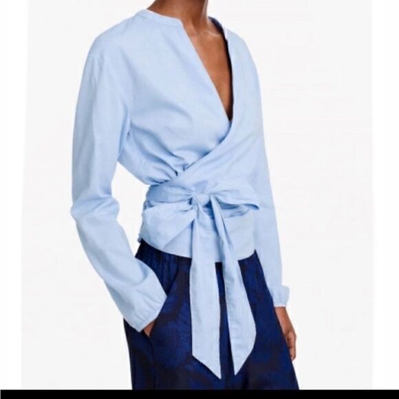NWT J CREW STRIPED Wrap Top - Picture 9 of 11